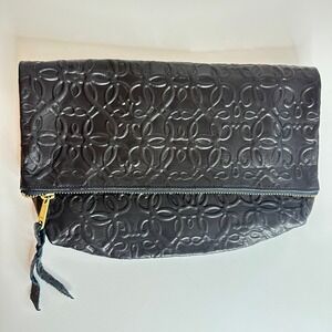 Alex and Ani Gabriel Gabriel Leather Fold Over Clutch Embossed Geometric Print